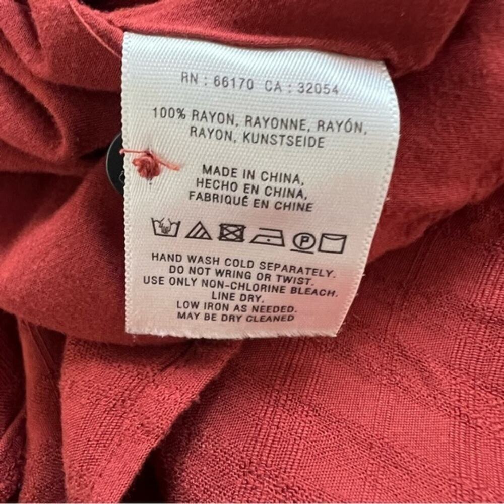 Anthropologie Rust Red Button-Front Mini Dress - Picture 14 of 16
